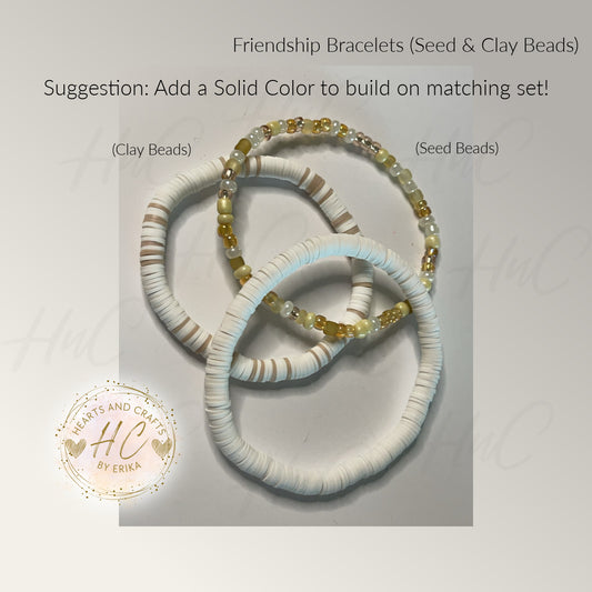 Heishi Bracelets - Seed Bead & Heishi Clay - Buttercream Collection
