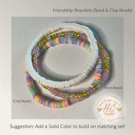 Heishi Bracelets - Seed Bead & Heishi Clay - Confetti Collection