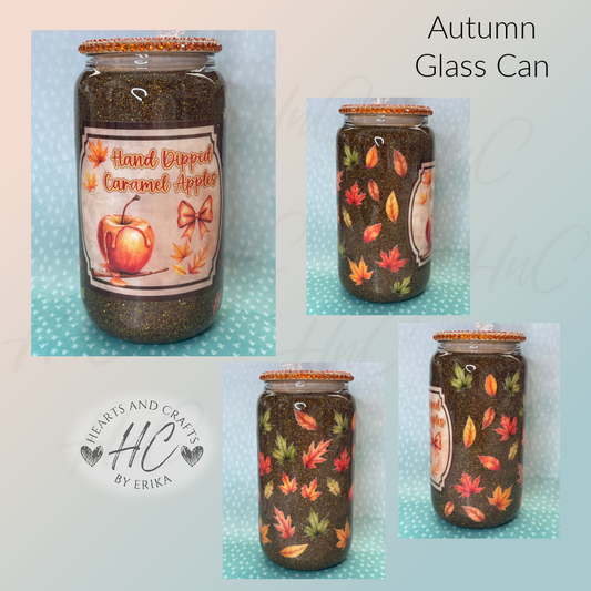 Autumn on Fall Mix - 16oz Glass Can wBamboo Lid