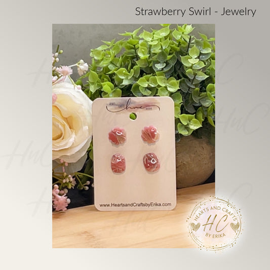 Strawberry Swirl Collection - Stud Set - 2 Pair