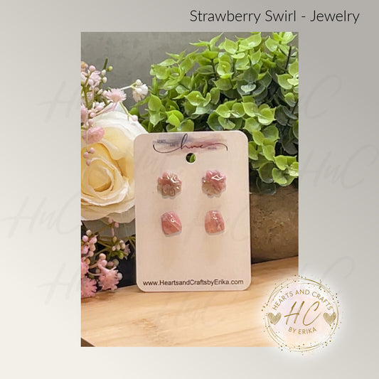 Strawberry Swirl Collection - Stud Set - 2 Pair