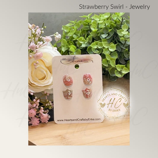 Strawberry Swirl Collection - Stud Set - 2 Pair