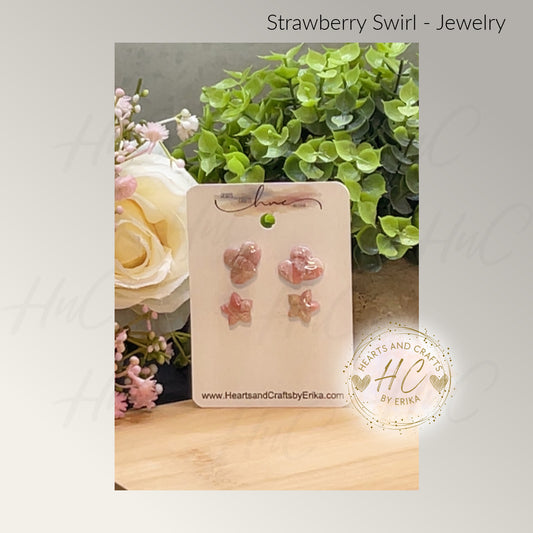 Strawberry Swirl Collection - Stud Set - 2 Pair
