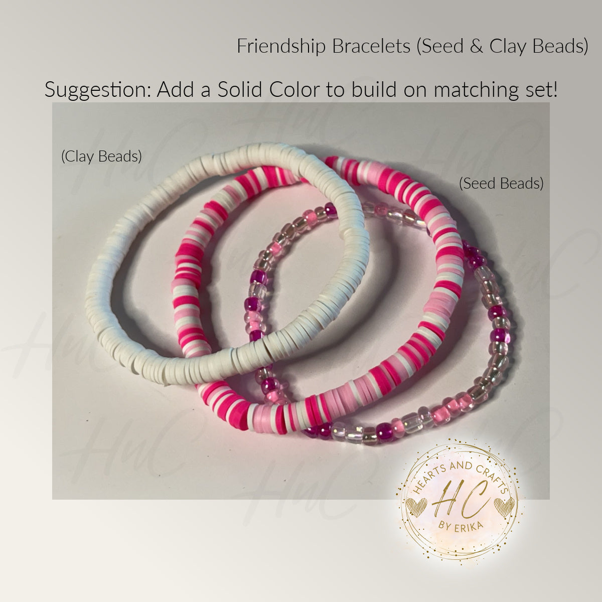 Seed Bead & Clay Bracelets - Roses Collection