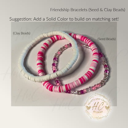 Seed Bead & Clay Bracelets - Roses Collection