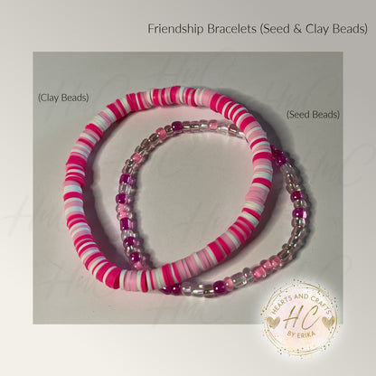 Seed Bead & Clay Bracelets - Roses Collection