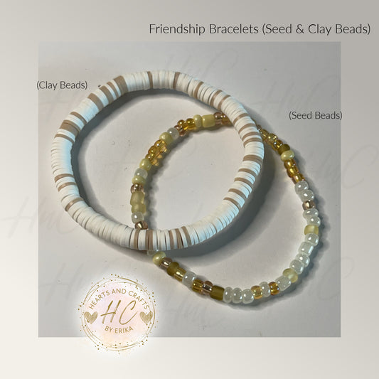 Seed Bead & Clay Bracelets - Buttercream Collection