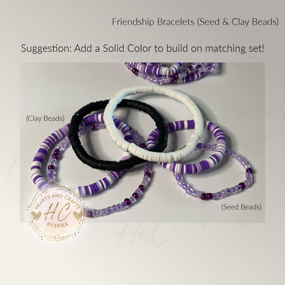 Seed Bead & Clay Bracelets - Violet Collection