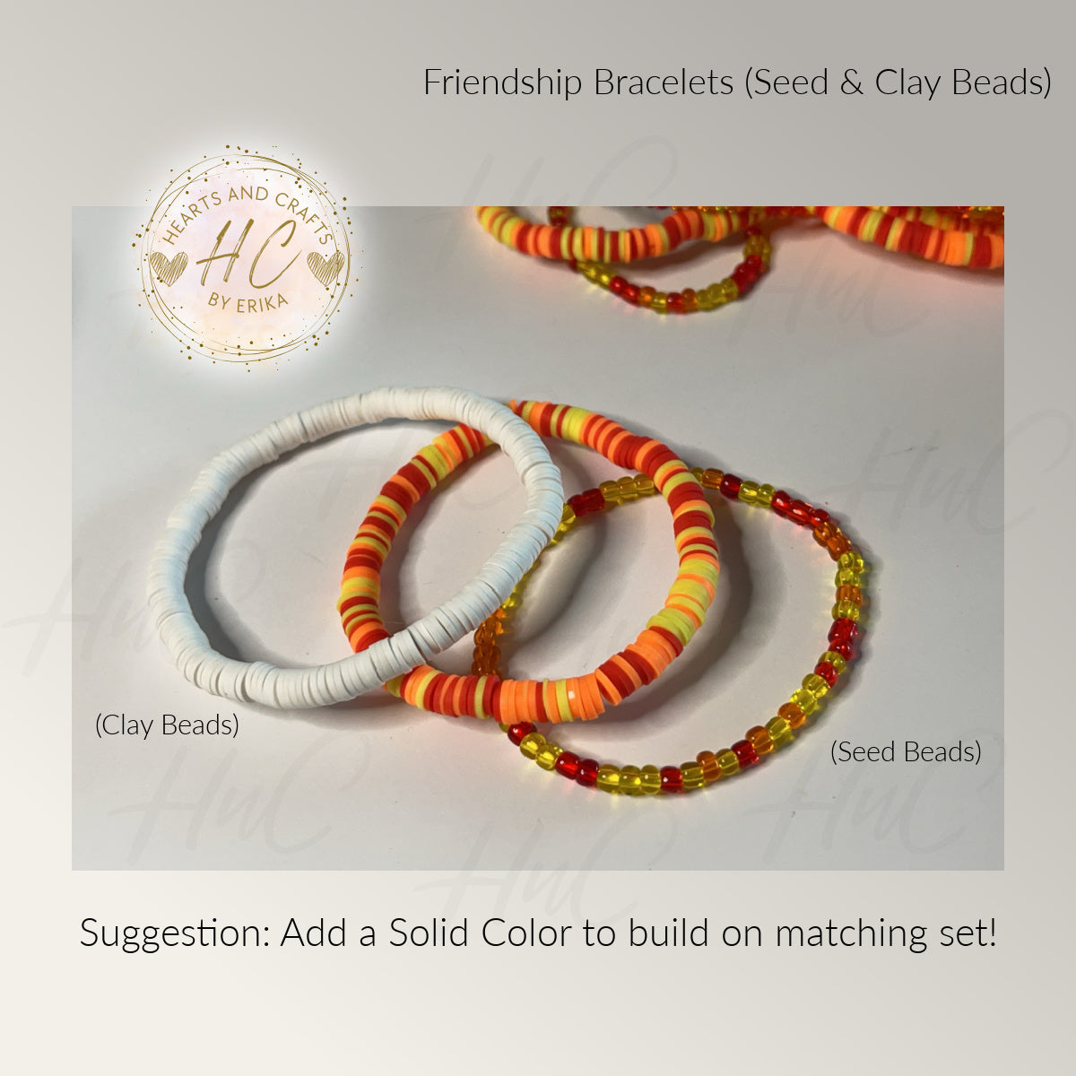 Seed Bead & Clay Bracelets - Fire Collection