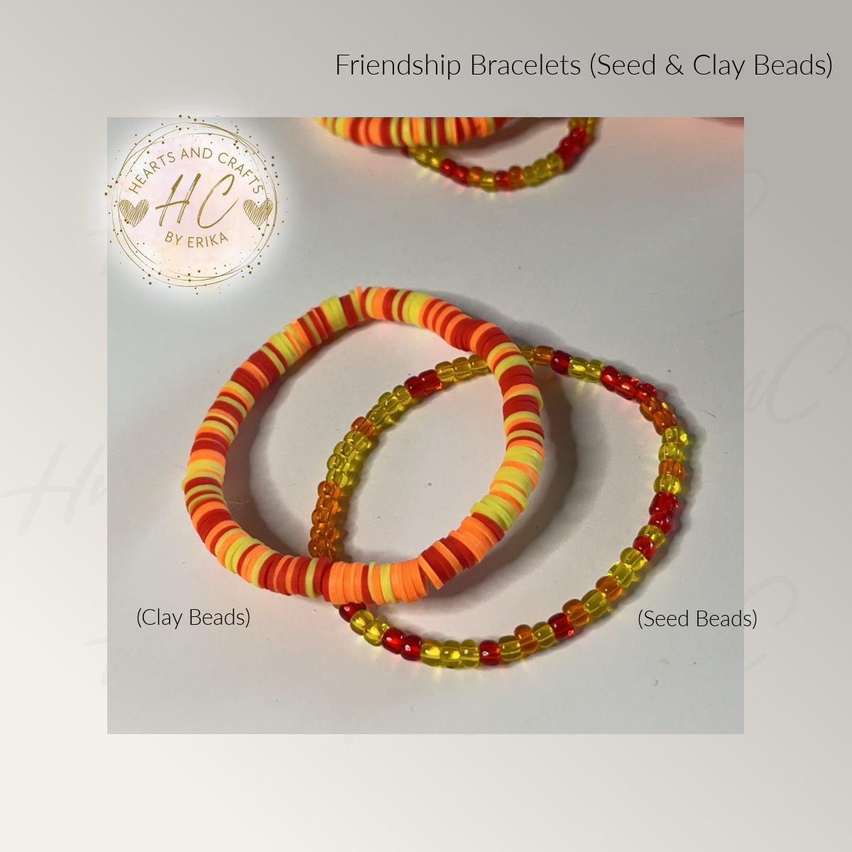 Seed Bead & Clay Bracelets - Fire Collection