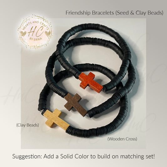 Seed Bead & Clay Bracelets - Cross Collection