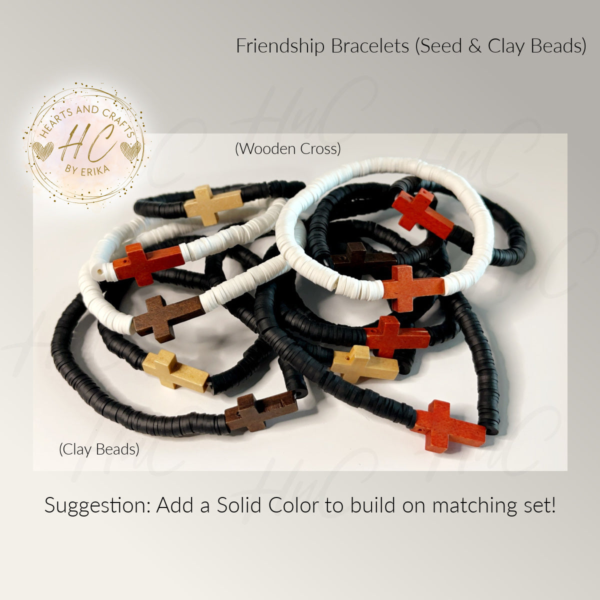 Seed Bead & Clay Bracelets - Cross Collection