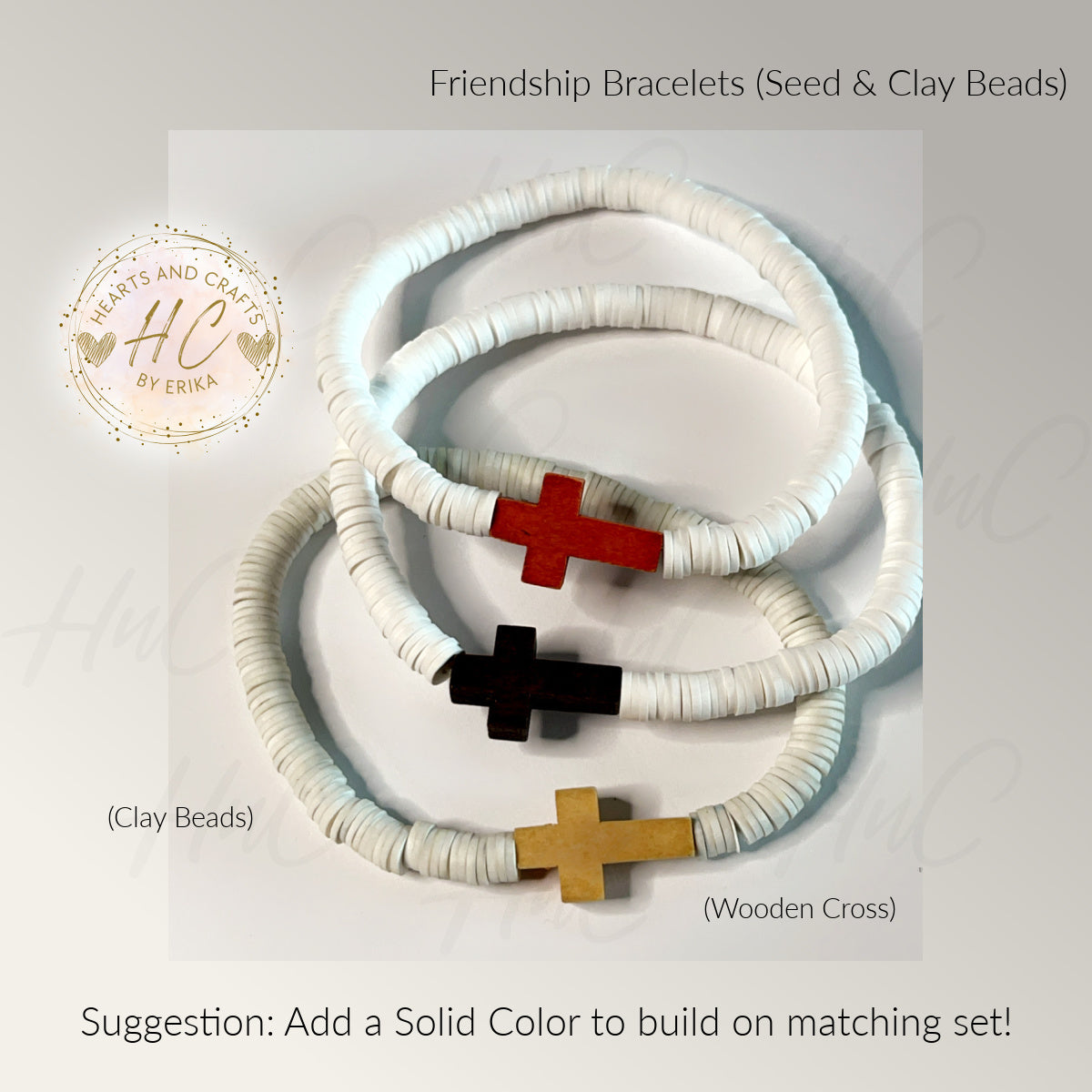 Seed Bead & Clay Bracelets - Cross Collection