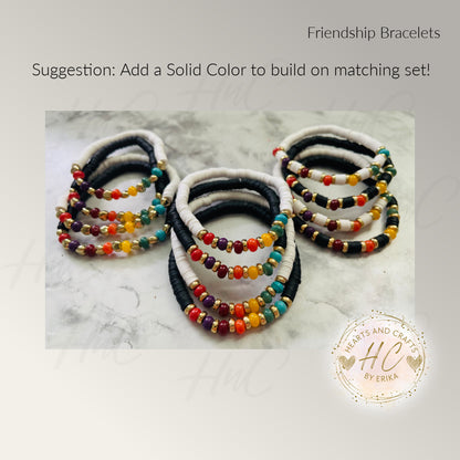 Friendship Bracelets - Rainbow Beads, Clay & Spacers