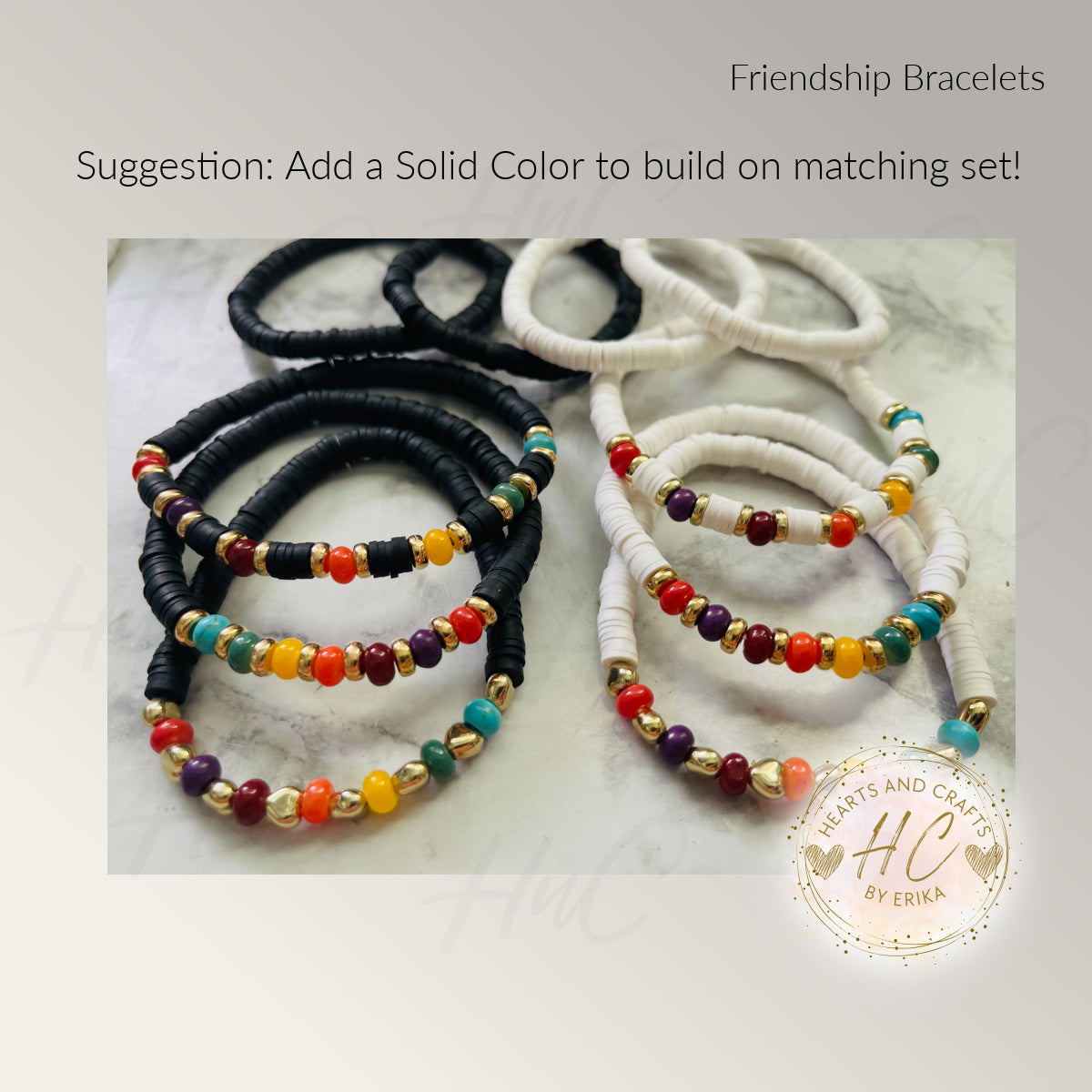 Friendship Bracelets - Rainbow Beads, Clay & Spacers