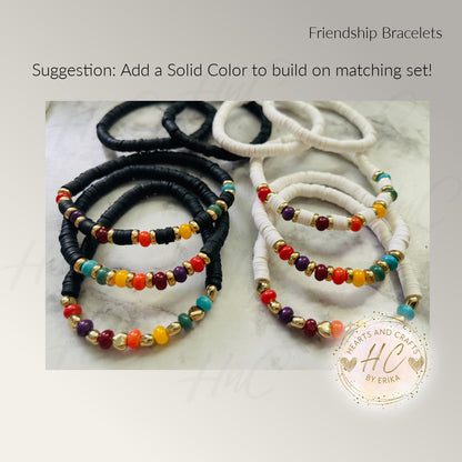 Friendship Bracelets - Rainbow Beads, Clay & Spacers