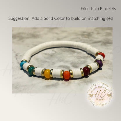 Friendship Bracelets - Rainbow Beads, Clay & Spacers