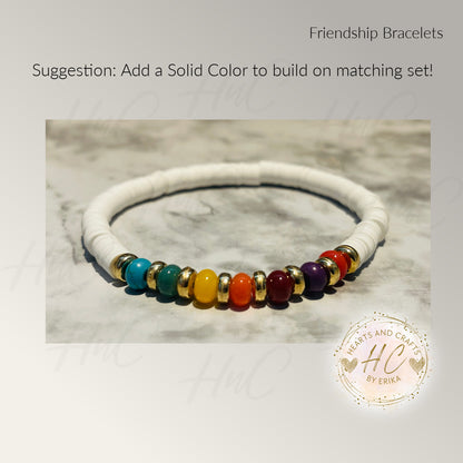 Friendship Bracelets - Rainbow Beads, Clay & Spacers