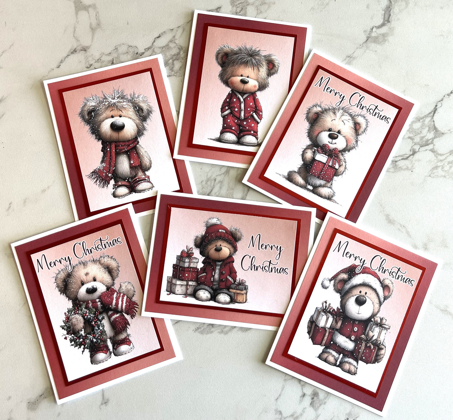 6pk Handcrafted Winter Holiday Card Set (25-03)