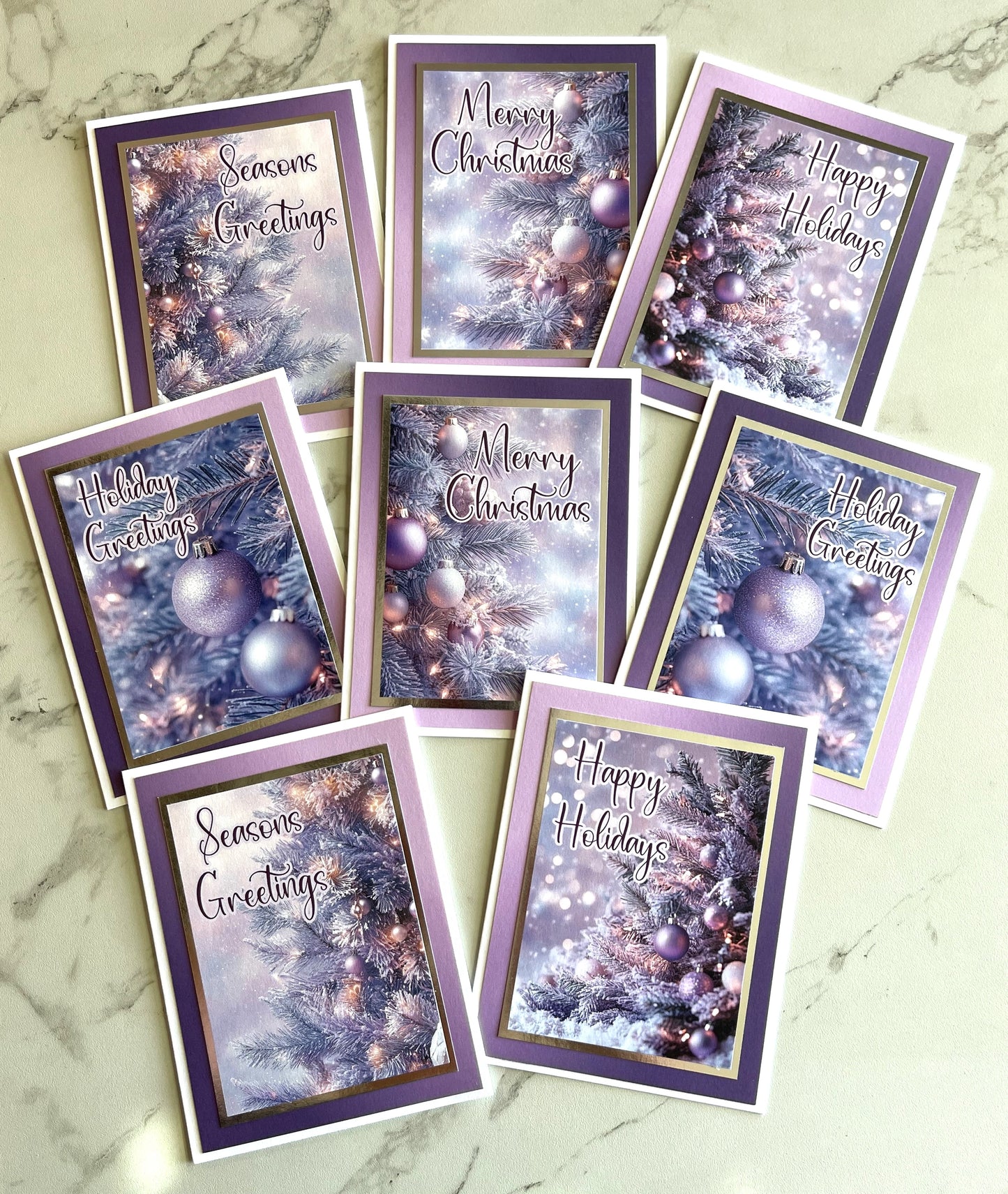 8pk Handcrafted Winter Holiday Card Set (25-06)