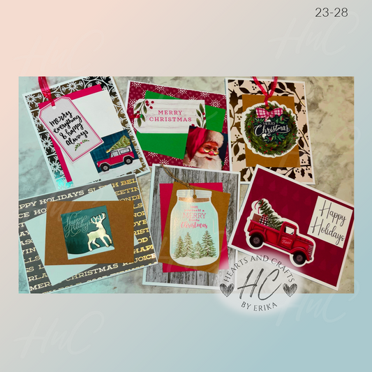 5pk Handcrafted Christmas Holiday Card Sets (23 Series)