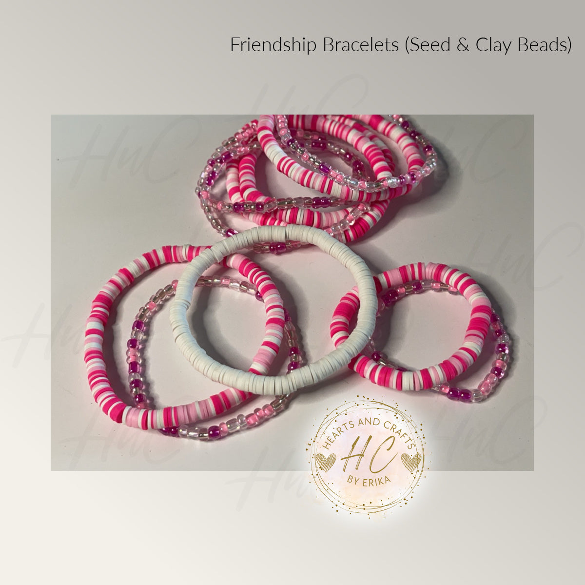 Seed Bead & Clay Bracelets - Roses Collection