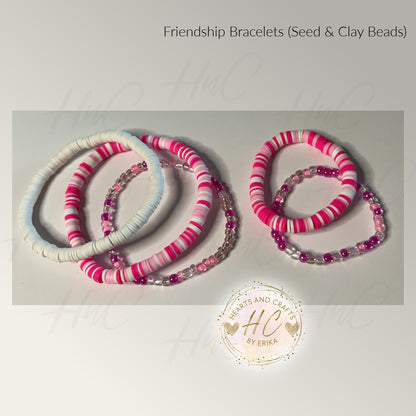 Seed Bead & Clay Bracelets - Roses Collection