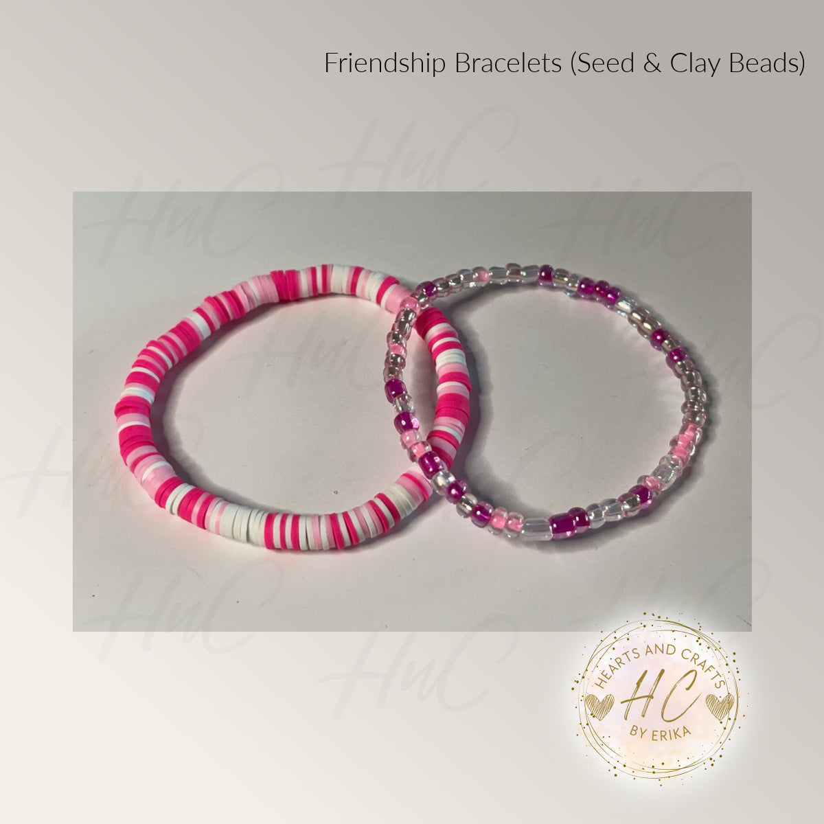 Seed Bead & Clay Bracelets - Roses Collection