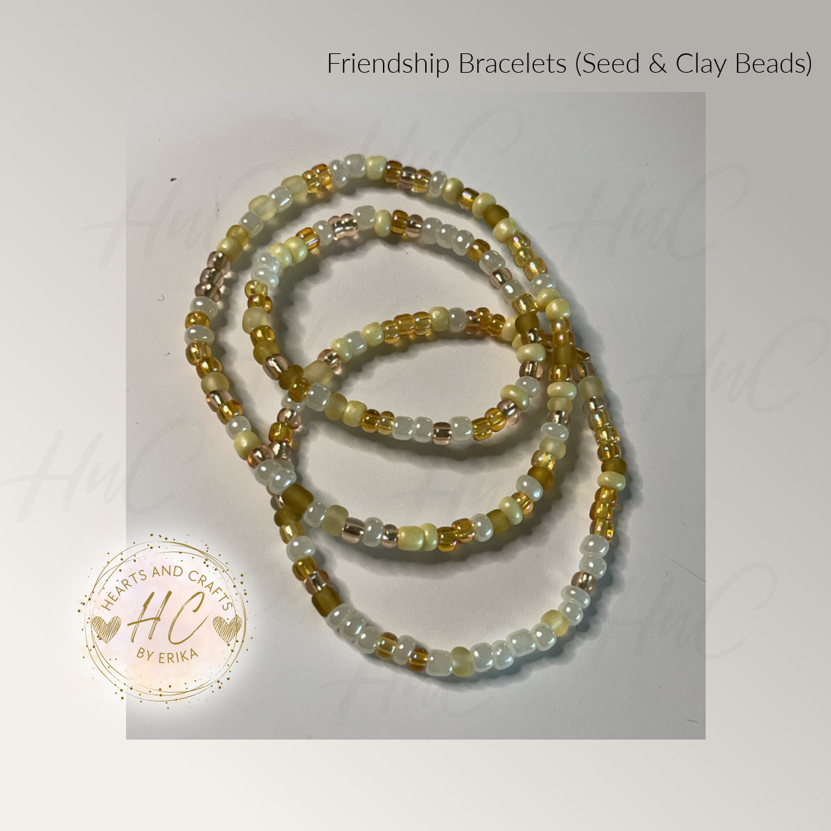 Seed Bead & Clay Bracelets - Buttercream Collection