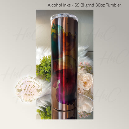 Alcohol Inks - Color on Stainless Steel - 30oz Tumbler