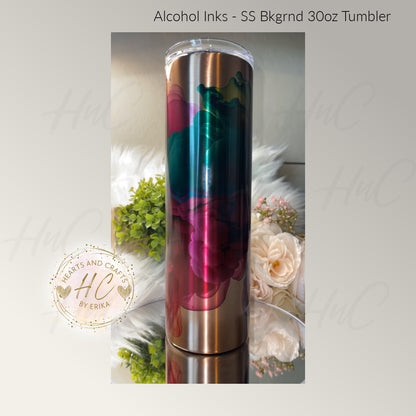 Alcohol Inks - Color on Stainless Steel - 30oz Tumbler