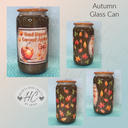 Autumn on Fall Mix - 16oz Glass Can wBamboo Lid
