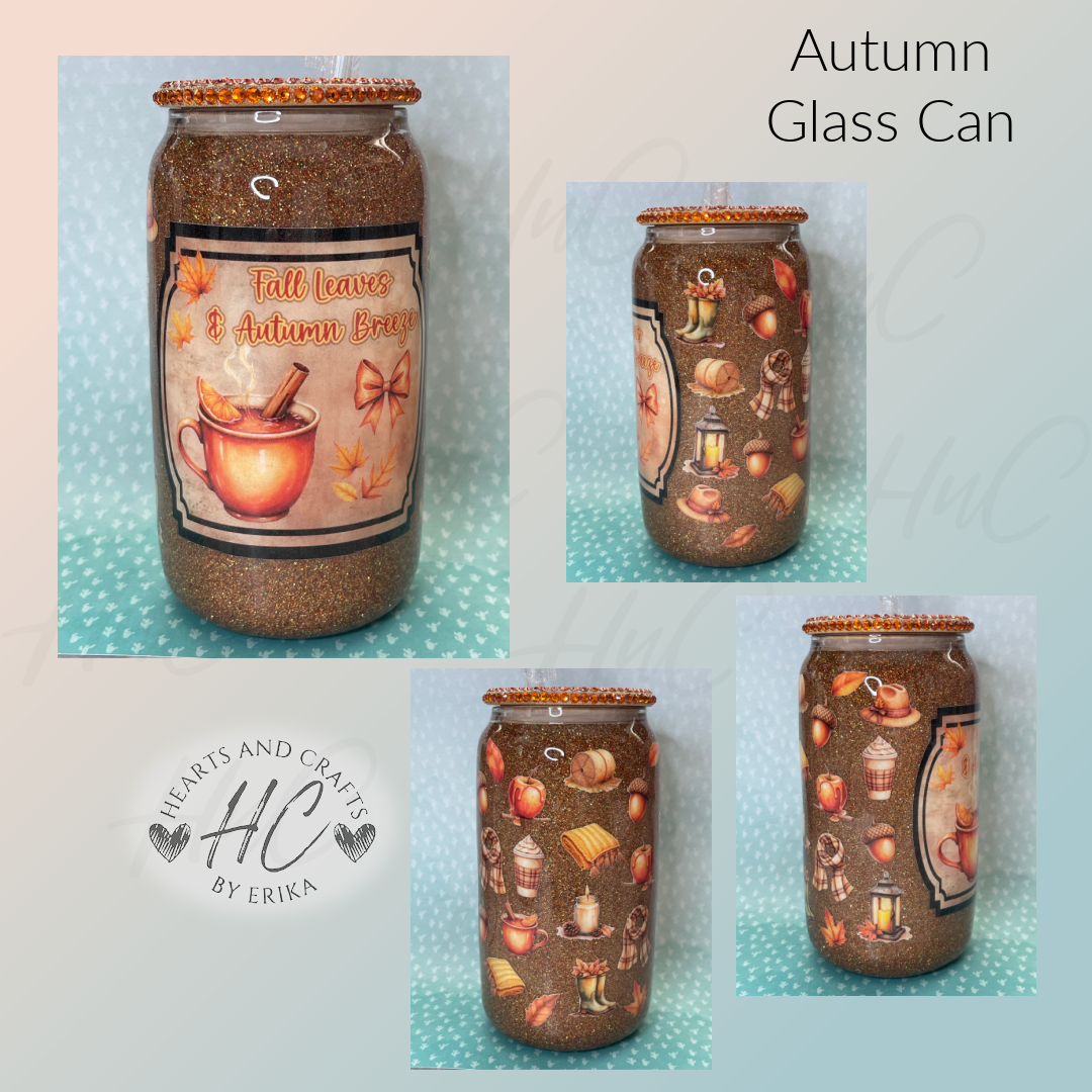 Autumn on Fall Mix - 16oz Glass Can wBamboo Lid