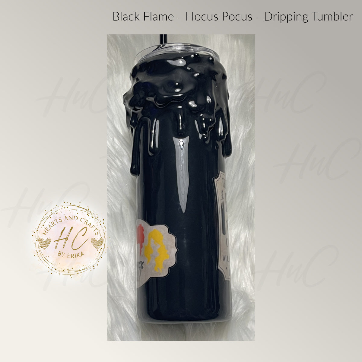 Black Flame - Dripping Candle 20oz Resin/Epoxy Coated Tumbler (HP01)