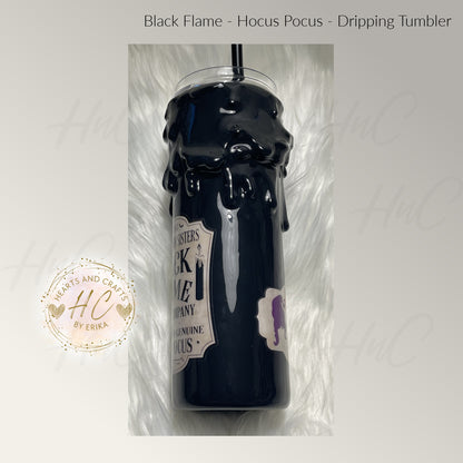 Black Flame - Dripping Candle 20oz Resin/Epoxy Coated Tumbler (HP01)