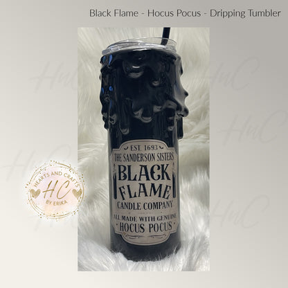 Black Flame - Dripping Candle 20oz Resin/Epoxy Coated Tumbler (HP01)