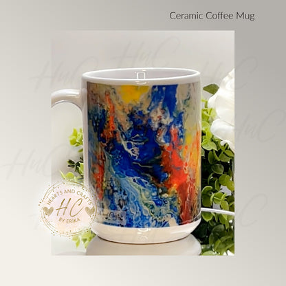 Blessed - Paint Pour - Ceramic Coffee Mug