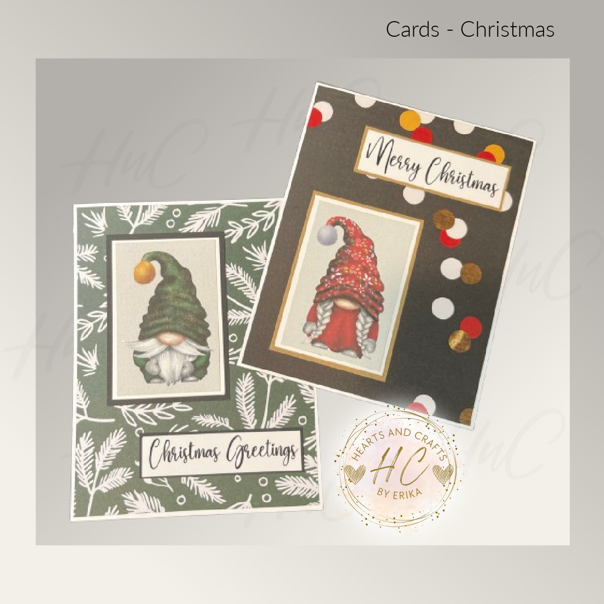 6pk Handcrafted Christmas Holiday Card Set (23-05)