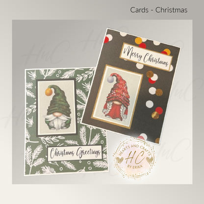 6pk Handcrafted Christmas Holiday Card Set (23-05)