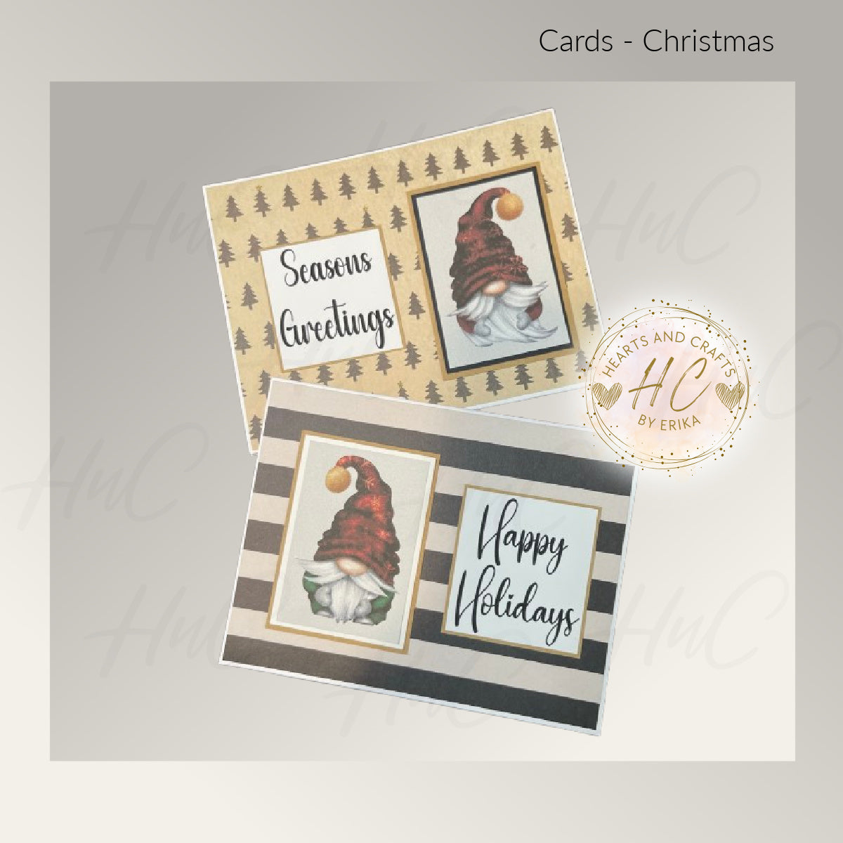 6pk Handcrafted Christmas Holiday Card Set (23-05)