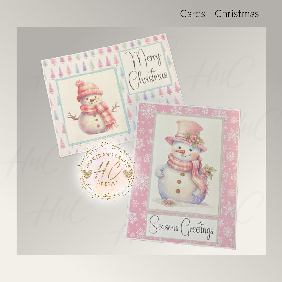 8pk Handcrafted Christmas Holiday Card Set (23-11)