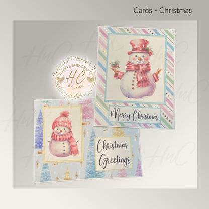 8pk Handcrafted Christmas Holiday Card Set (23-11)