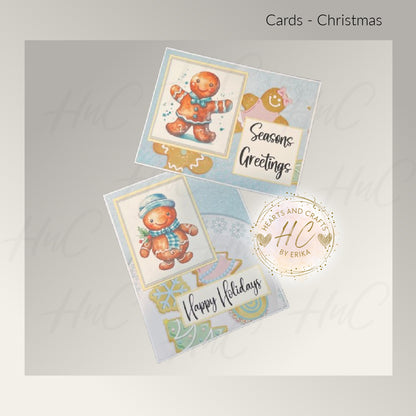 8pk Handcrafted Christmas Holiday Card Set (23-11)