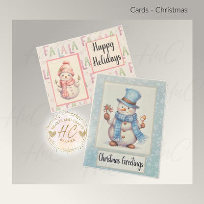 8pk Handcrafted Christmas Holiday Card Set (23-11)