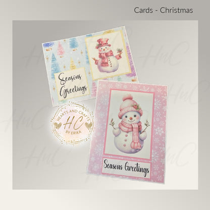 8pk Handcrafted Christmas Holiday Card Set (23-12)