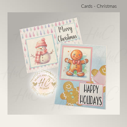 8pk Handcrafted Christmas Holiday Card Set (23-12)