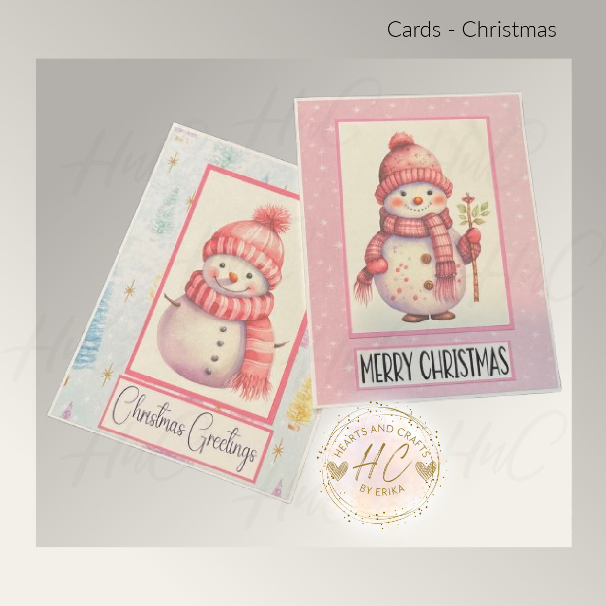 8pk Handcrafted Christmas Holiday Card Set (23-12)