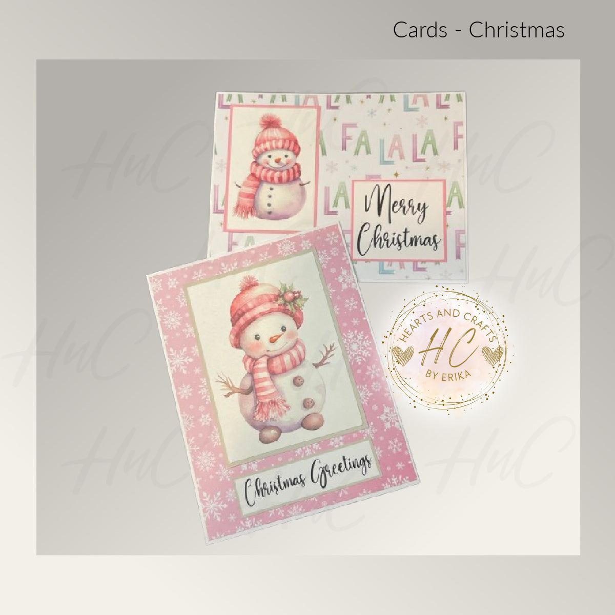 8pk Handcrafted Christmas Holiday Card Set (23-13)