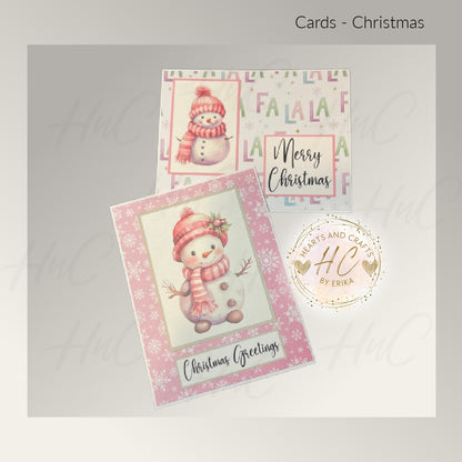 8pk Handcrafted Christmas Holiday Card Set (23-13)