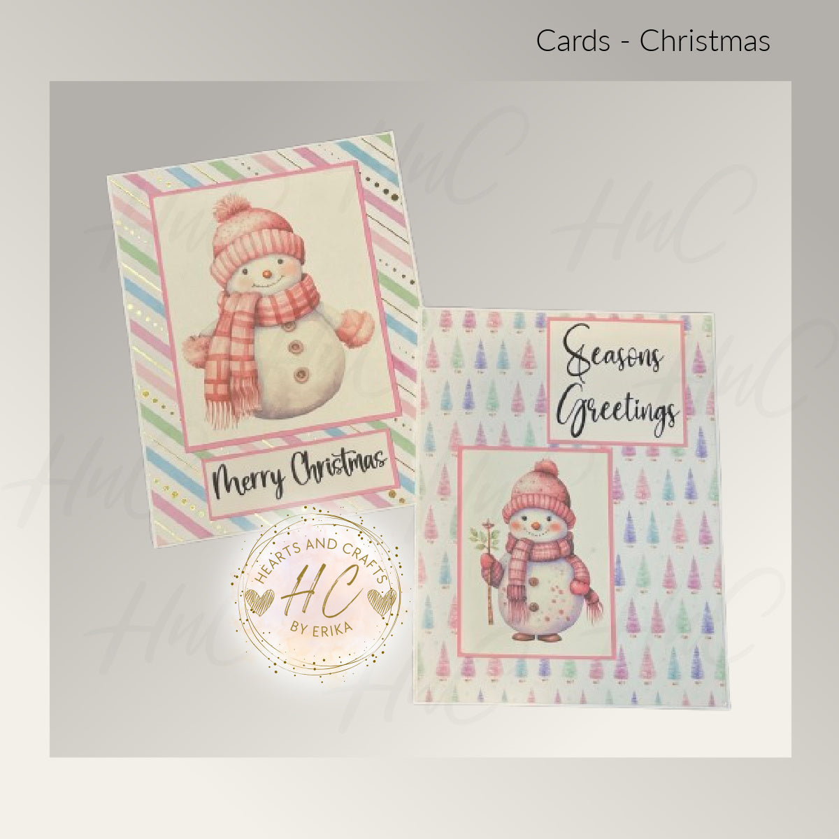 8pk Handcrafted Christmas Holiday Card Set (23-13)